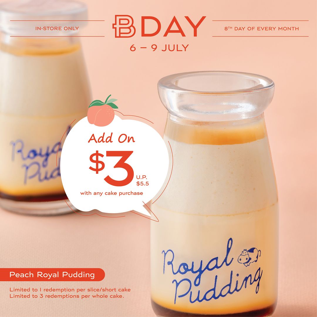 Paris Baguette PB Day Get Peach Royal Pudding at $ original
