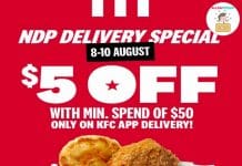 KFC Promotion: Up to S$6.10 off App Delivery Orders from 5 – 10 August watermarked imagegLQG